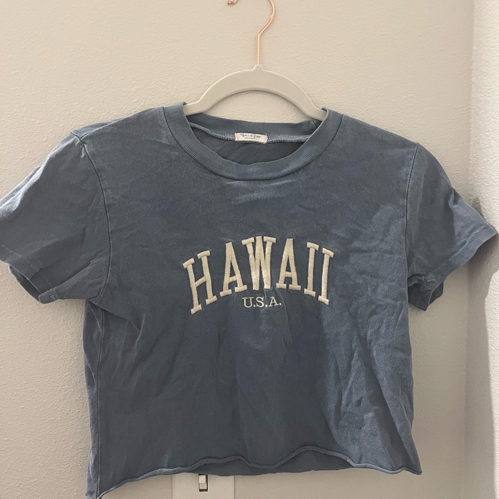 Brandy Melville Blue Hawaii Cropped Baby Tee